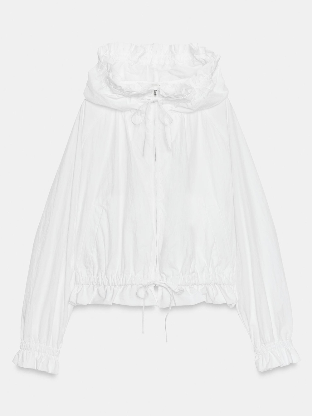 Zara White Ruffled Hooded Jacket - Picture 3 of 7